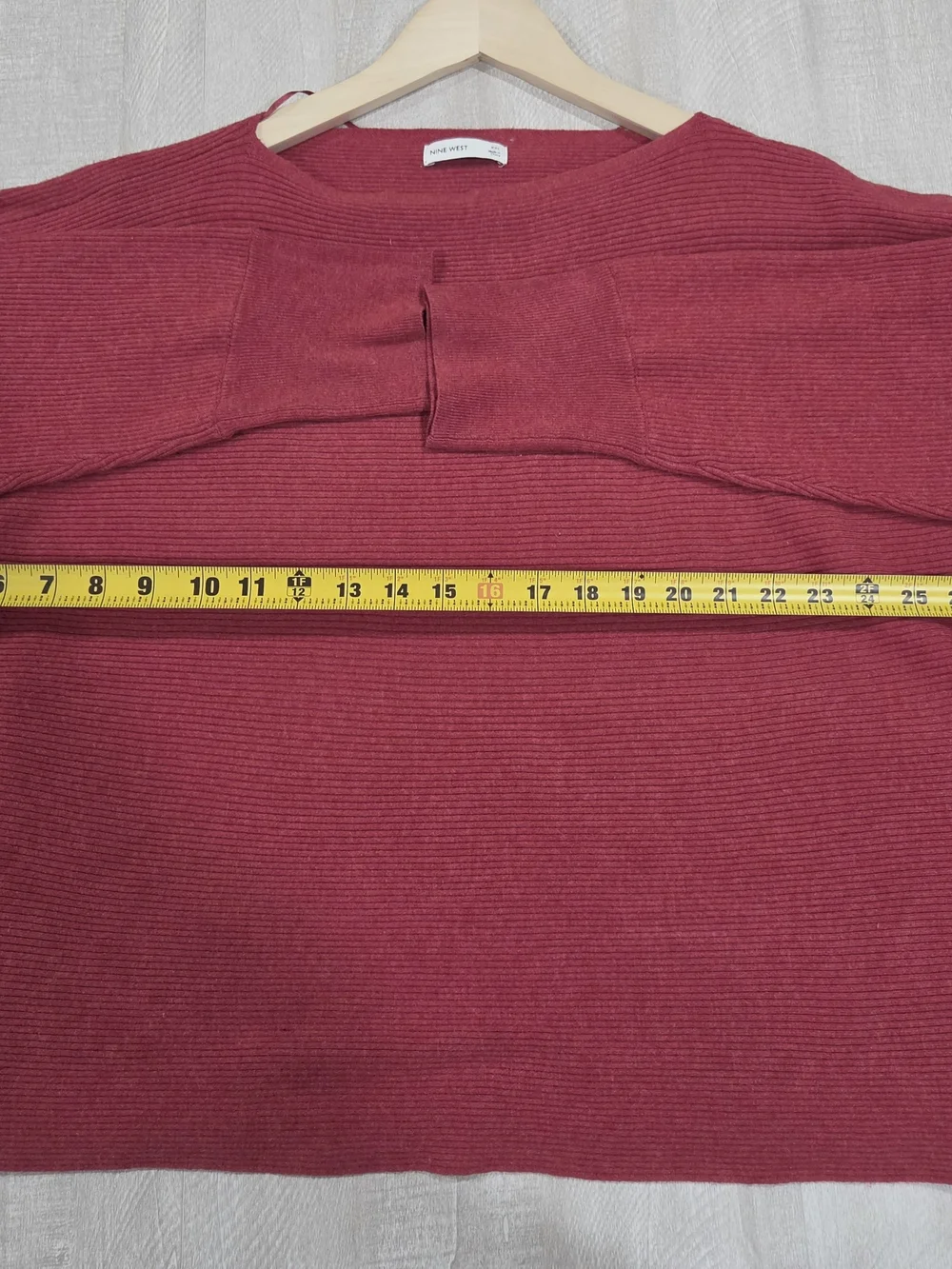 Nine West Ribbed Crewneck Sweater - Raspberry - Picture 5 of 5